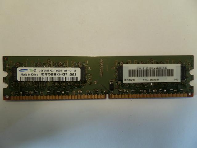 M378T5663EH3-CF7 - Samsung 2GB 240p PC2-6400 CL6 16c 128x8 DDR2-800 2Rx8 1.8V Unbuffered DIMM - Refurbished
