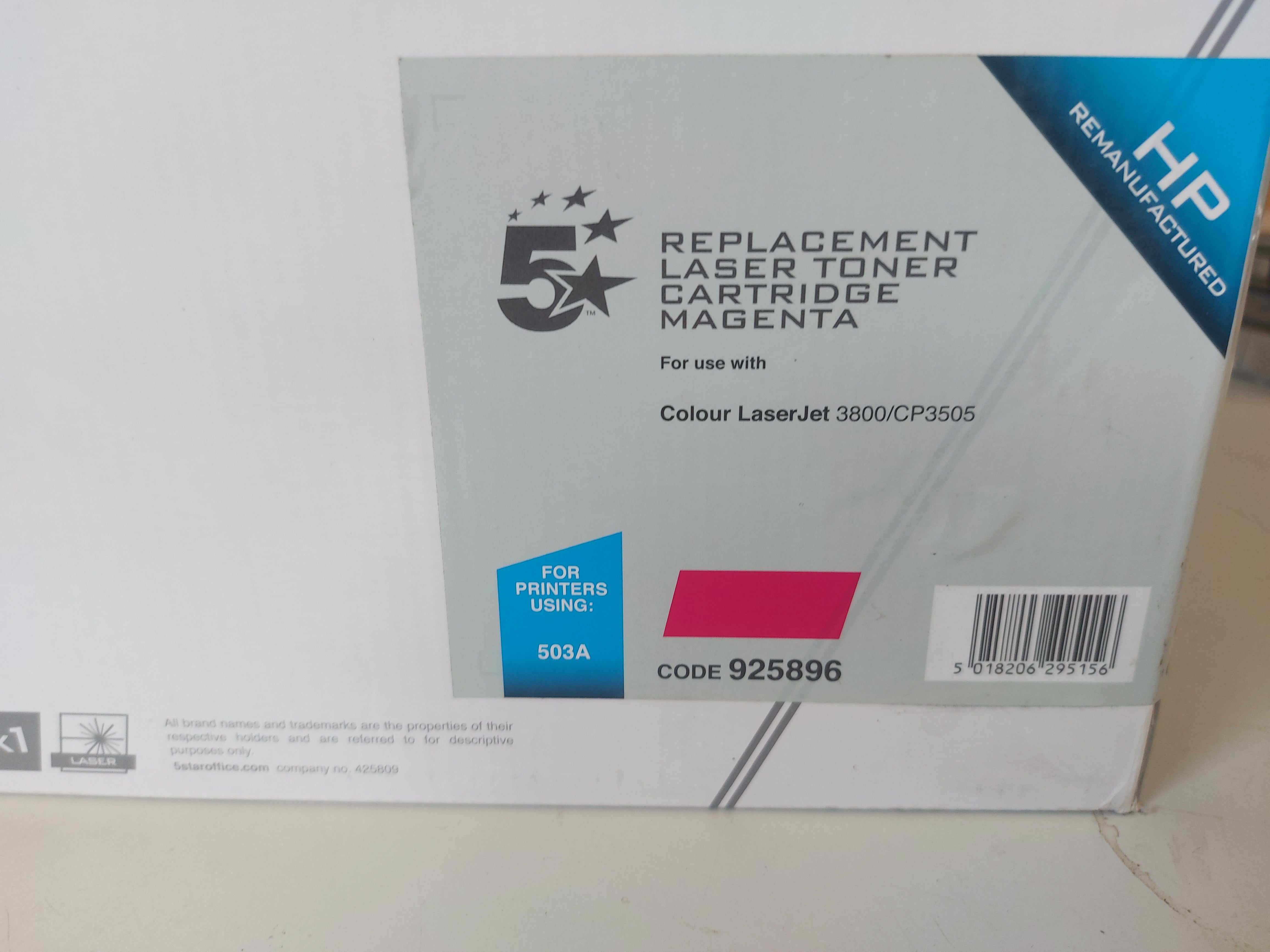 HP Replacement Magenta laser toner cartridge for Colour LaserJet 3800/CP3505 ( 925896 ) NEW OLD STOCK FINAL SALE