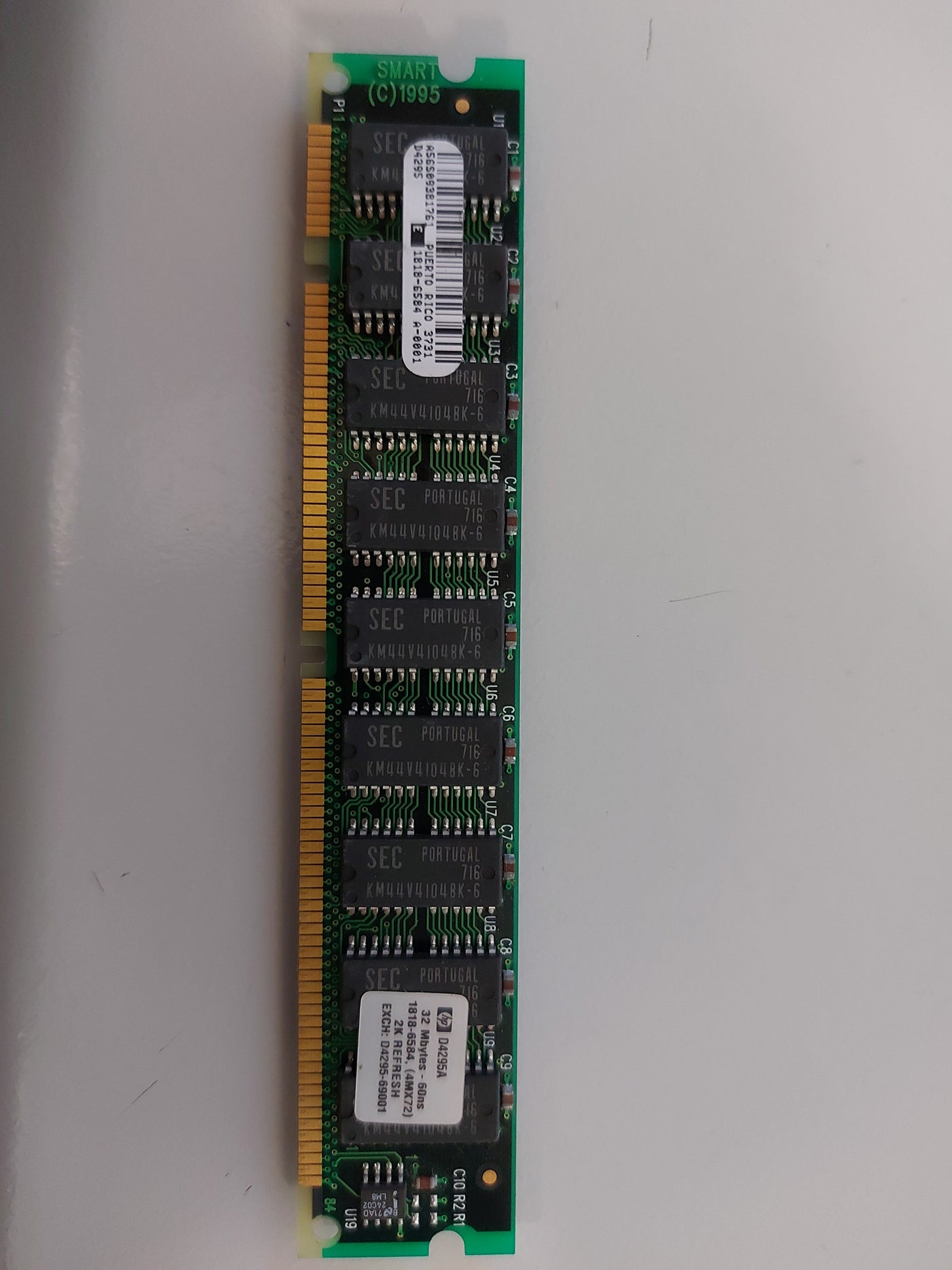 HP 32MB 168pin unbuffered ECC EDO DIMM memory module D4295A