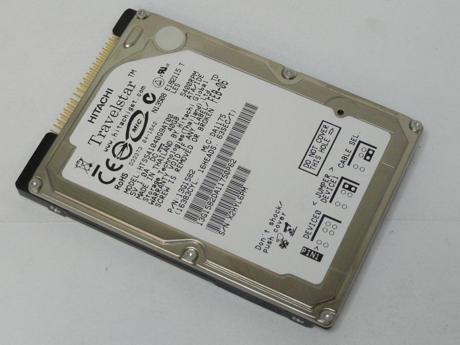 Hitachi 40GB IDE 5400rpm 2.5in HDD ( 13G1582 HTS541040G9AT00 ) USED