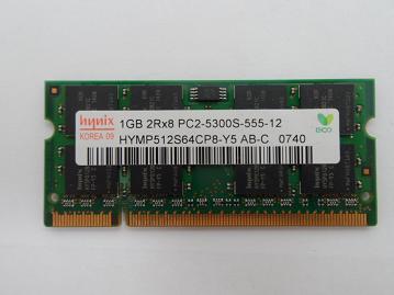 HYMP512S64CP8-Y5 - Hynix 1GB 200p PC2-5300 CL5 16c 64x8 DDR2-667 2Rx8 1.8V SODIMM - Refurbished