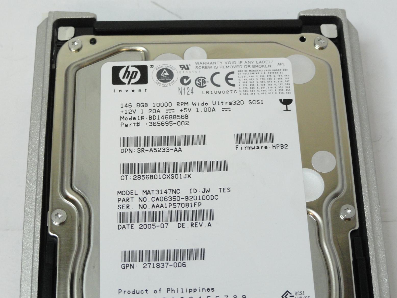 PR20346_CA06350-B20100DC_Fujitsu HP 146.8GB SCSI 80 Pin 10Krpm 3.5in HDD - Image4