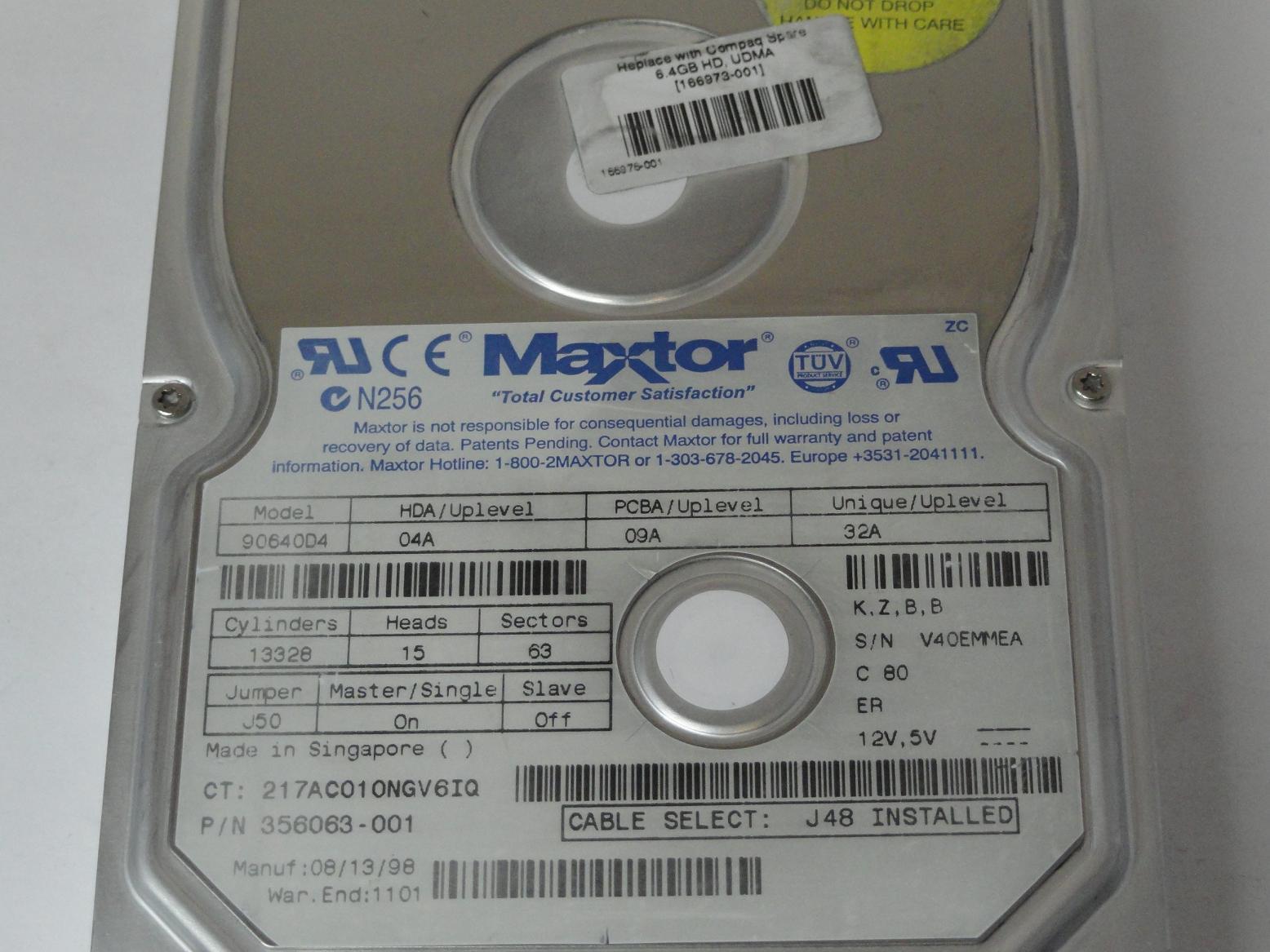 PR12394_90640D4_Maxtor Compaq 6.4Gb IDE  5400rpm 3.5in HDD - Image2
