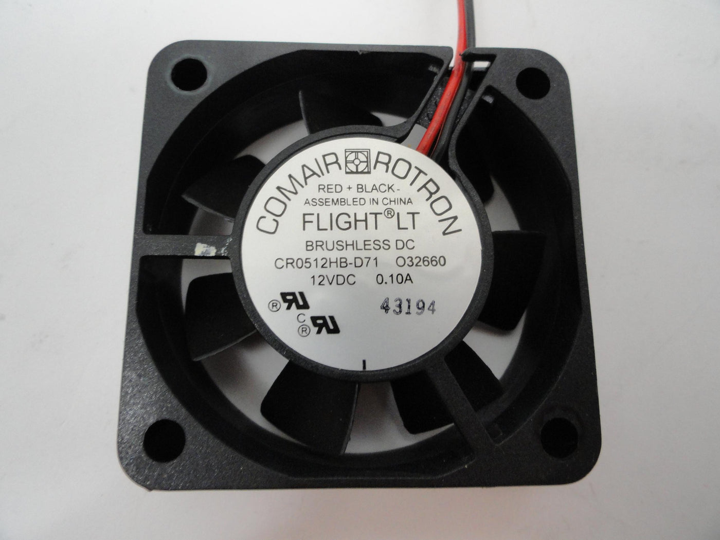 Comair 12VDC 0.10A 50mm Chassis Fan ( CR0512HB-D71 ) USED