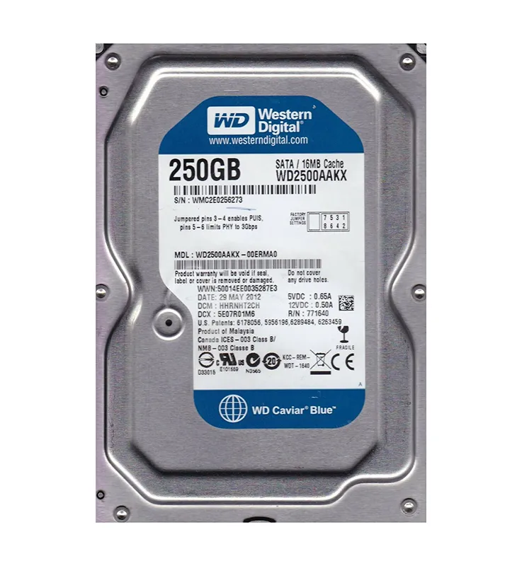 Western Digital 250GB SATA 7200rpm 3.5in HDD ( WD2500AAKX-00ERMA0 ) USED
