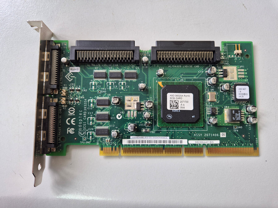 Adaptec ASC-39320A Ultra-320 SCSI Lvd Dual Channel PCI-X Controller Card ( 2071406-05 ) USED