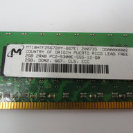 MT18HTF25672AY-667E1 - Micron 2Gb PC2-5300 CL5 DDR2-667 ECC UDIMM RAM Module - Refurbished