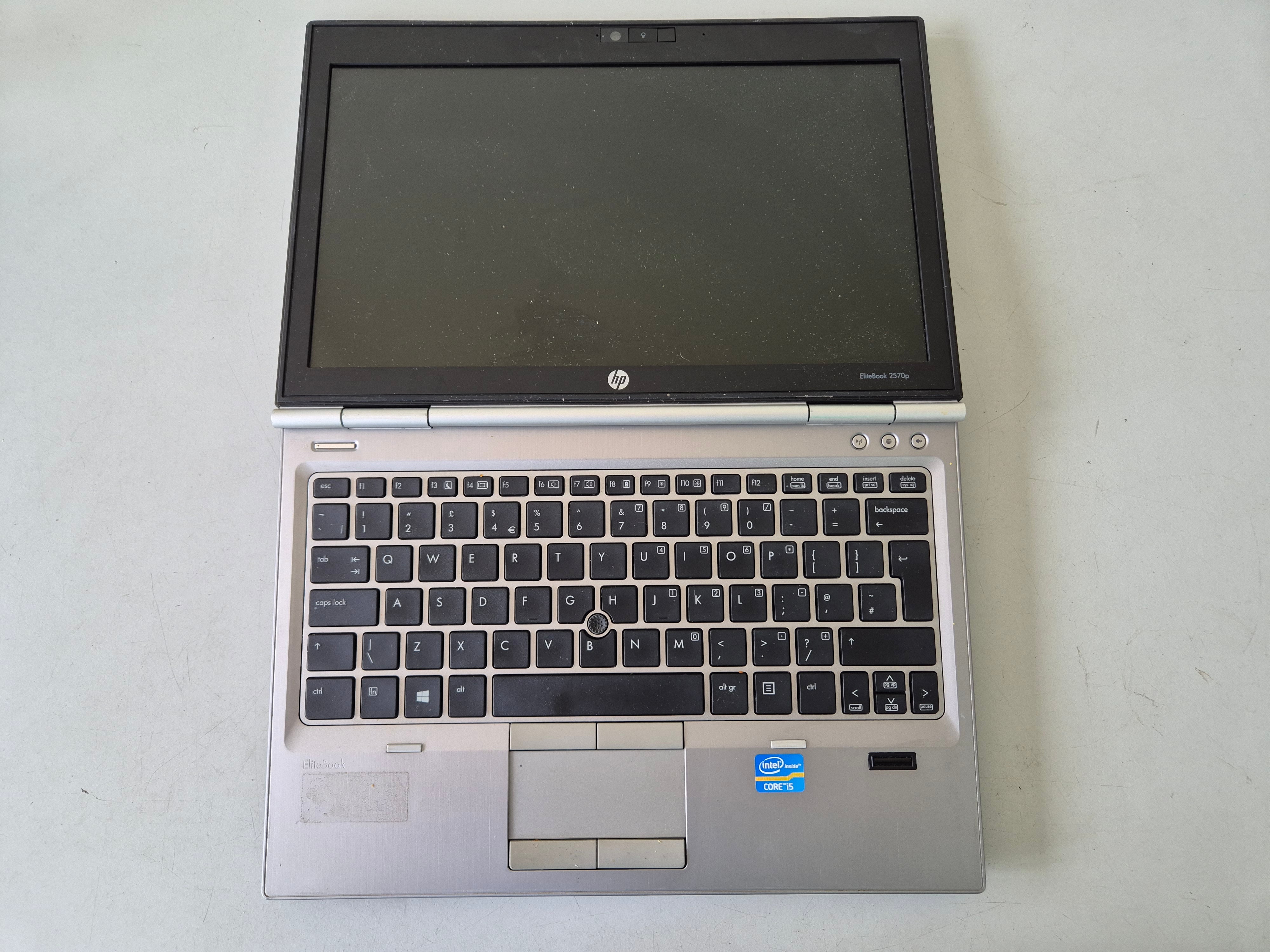 HP EliteBook 2570p NO HD NO OS 2GB RAM i5 12.5" SPR - BIOS Locked