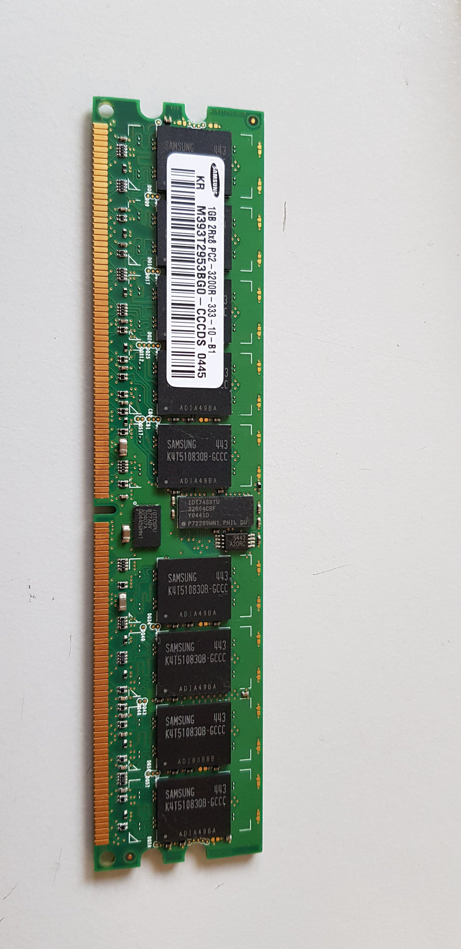 Samsung 1GB 2Rx8 PC2-3200R  240-Pin Registered ECC DDR2 SDRAM DIMM ( M393T2953BG0-CCCDS ) REF