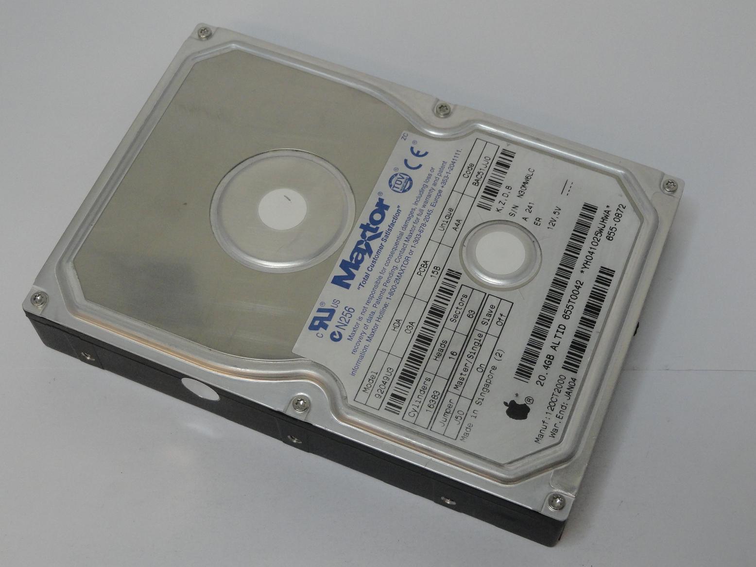 PR04538_92049U3_Apple/Maxtor 20.4Gb IDE 5400rpm 3.5" HDD - Image3