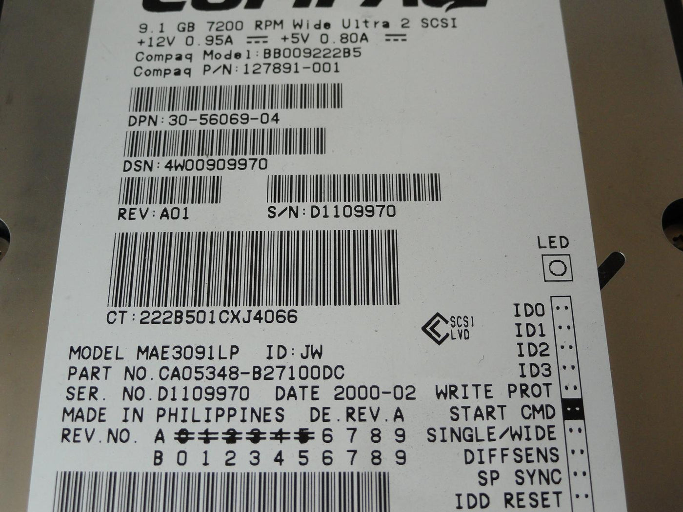 PR24387_CA05348-B27100DC_Fujitsu Compaq 9.1GB SCSI 68Pin 7200rpm 3.5in HDD - Image3