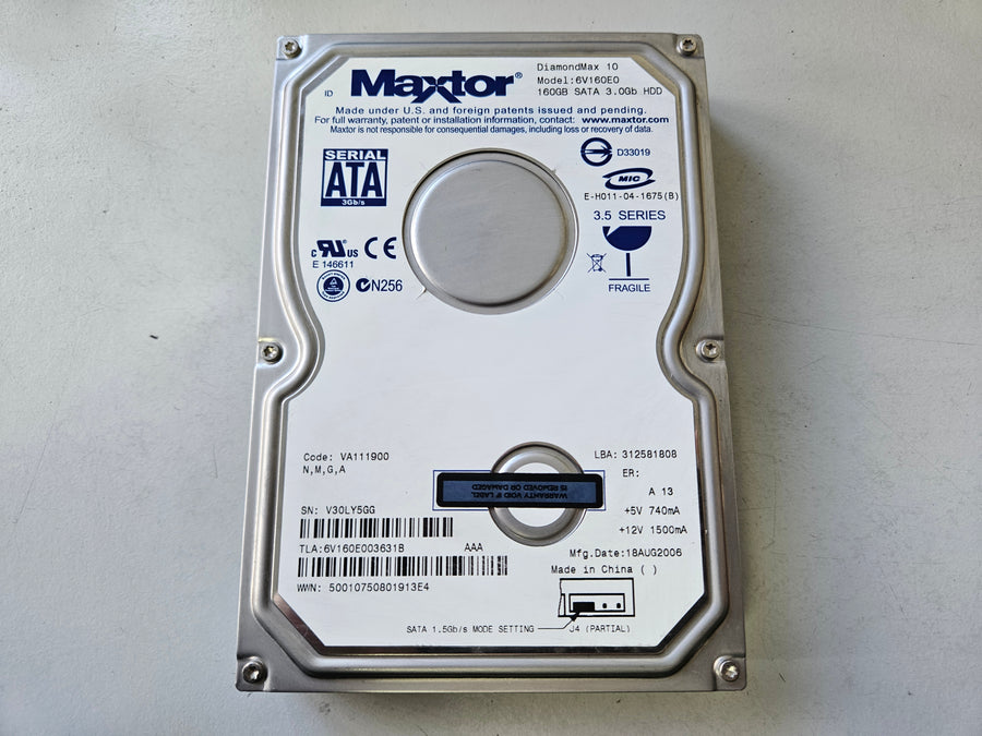 Maxtor 160Gb SATA 7200rpm 3.5in HDD ( 6V160E0 ) REF
