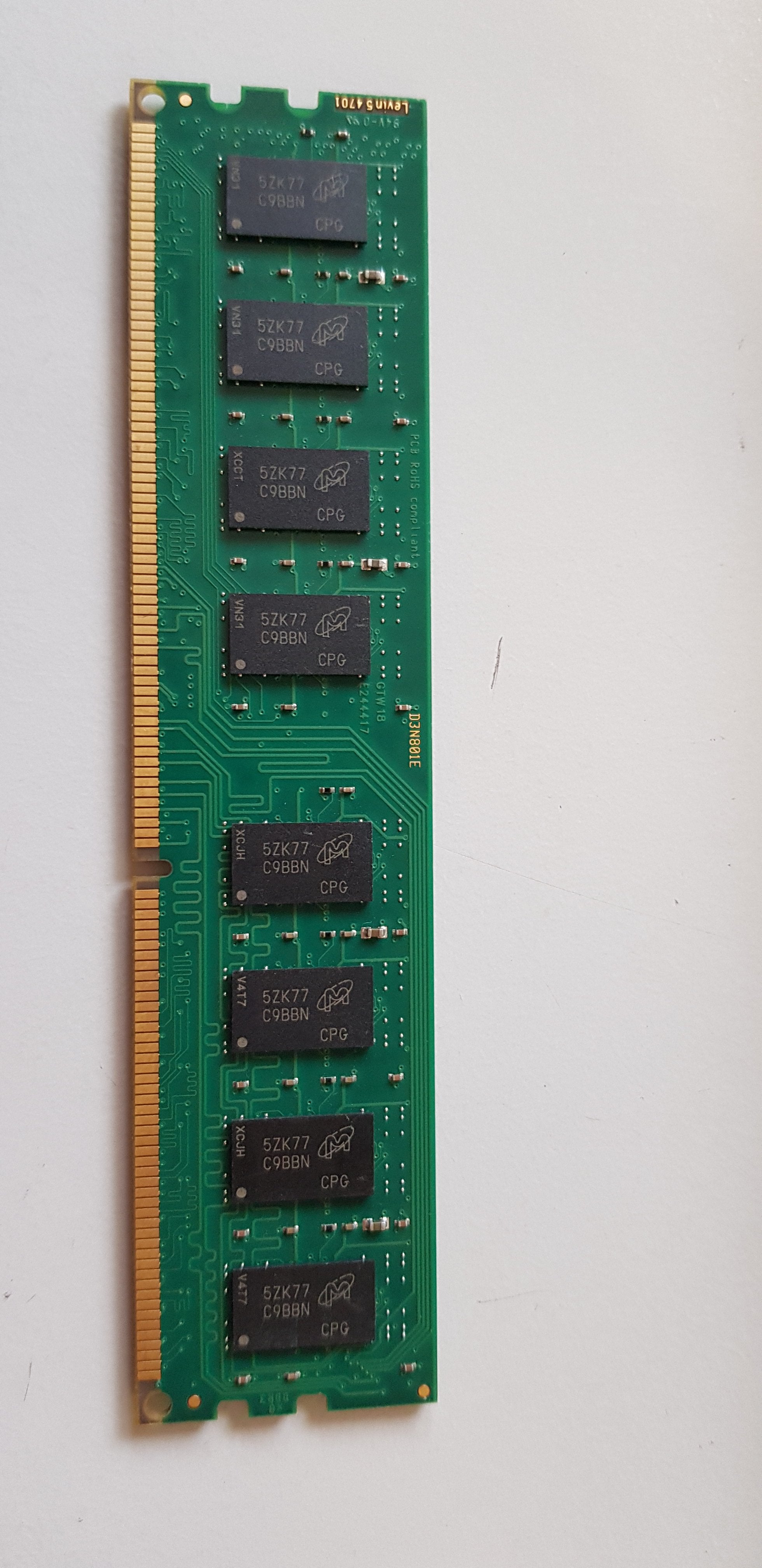 Crucial 4GB PC3-12800 DDR3-1600MHz non-ECC Unbuffered CL11 240-Pin DIMM Dual Rank Memory Module (CT51264BA160B.C16FKR)
