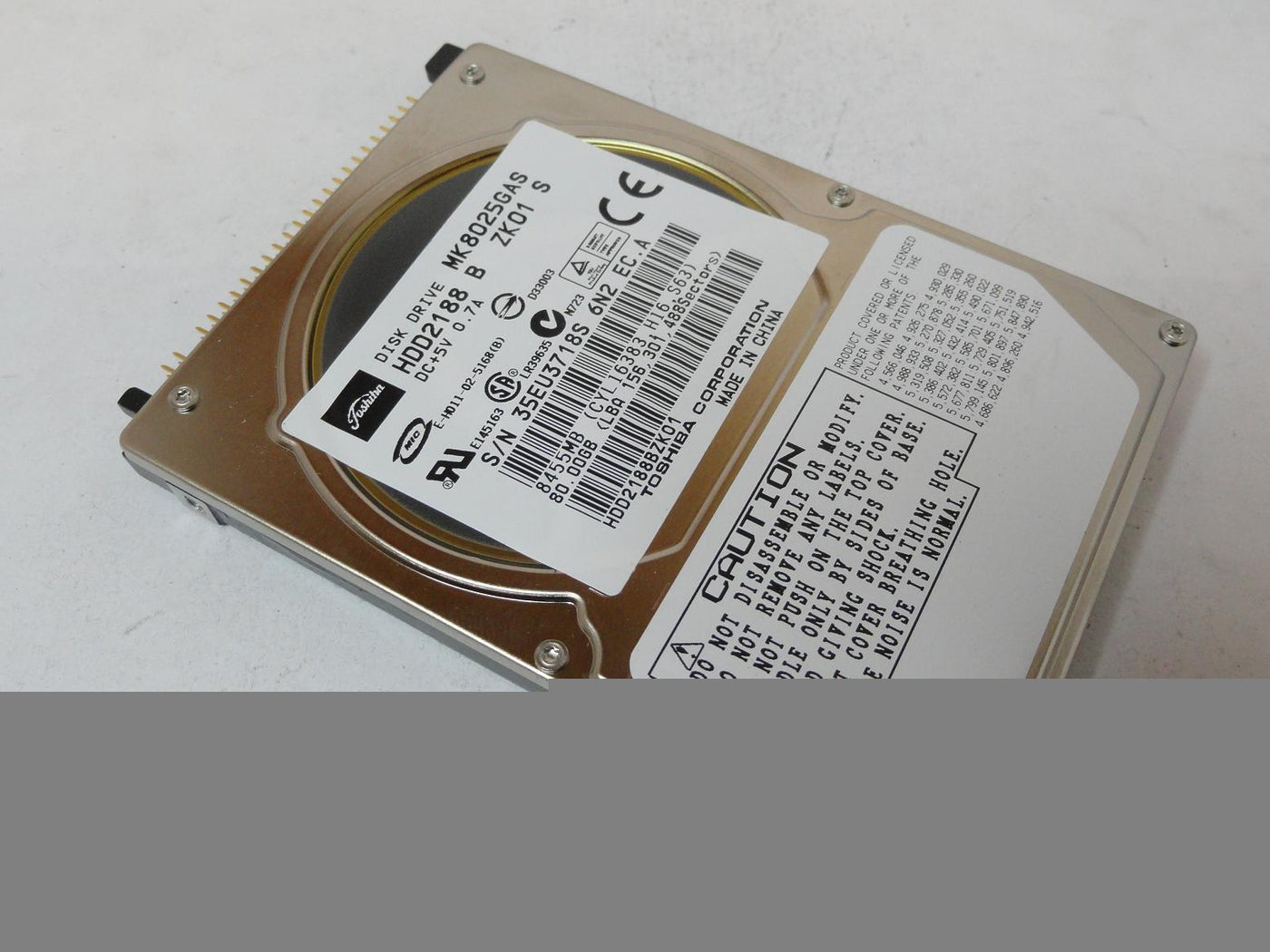 HDD2188 - Toshiba 80GB IDE 4200rpm 2.5in HDD - Refurbished