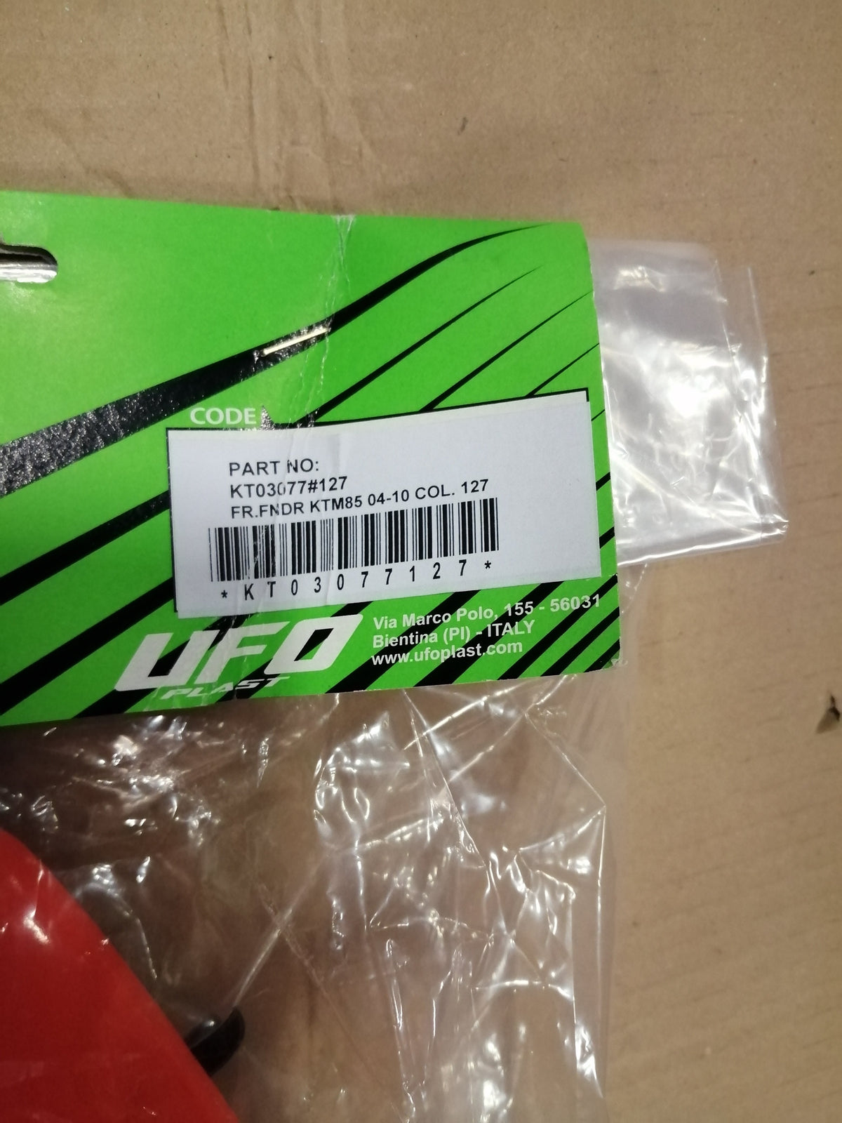 UFO FRONT MUDGUARD FOR KTM 98-17 KTM 85 ( KT03077127 NEW )