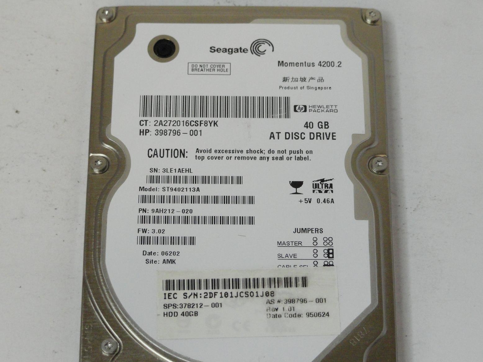 PR25087_9AH212-020_Seagate HP 40GB IDE 4200rpm 2.5in HDD - Image3