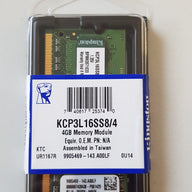 Kingston 4GB PC3-12800 DDR3-1600MHz non-ECC Unbuffered CL11 204-Pin SoDimm (KCP3L16SS8/4)