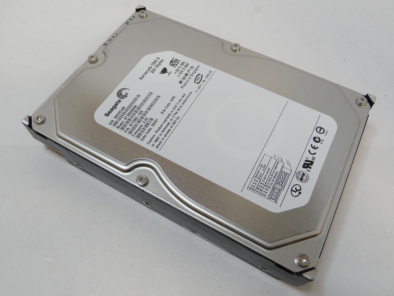 9Y7289-020 - Seagate Barracuda 200Gb IDE 7200rpm 3.5in Hard Disk Drive - Refurbished