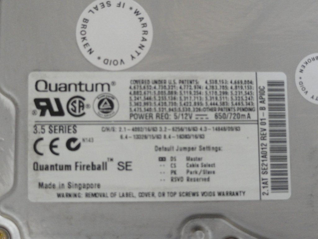 PR12167_SE21A472_Quantum 2.1GB IDE 3.5" HDD - Image4
