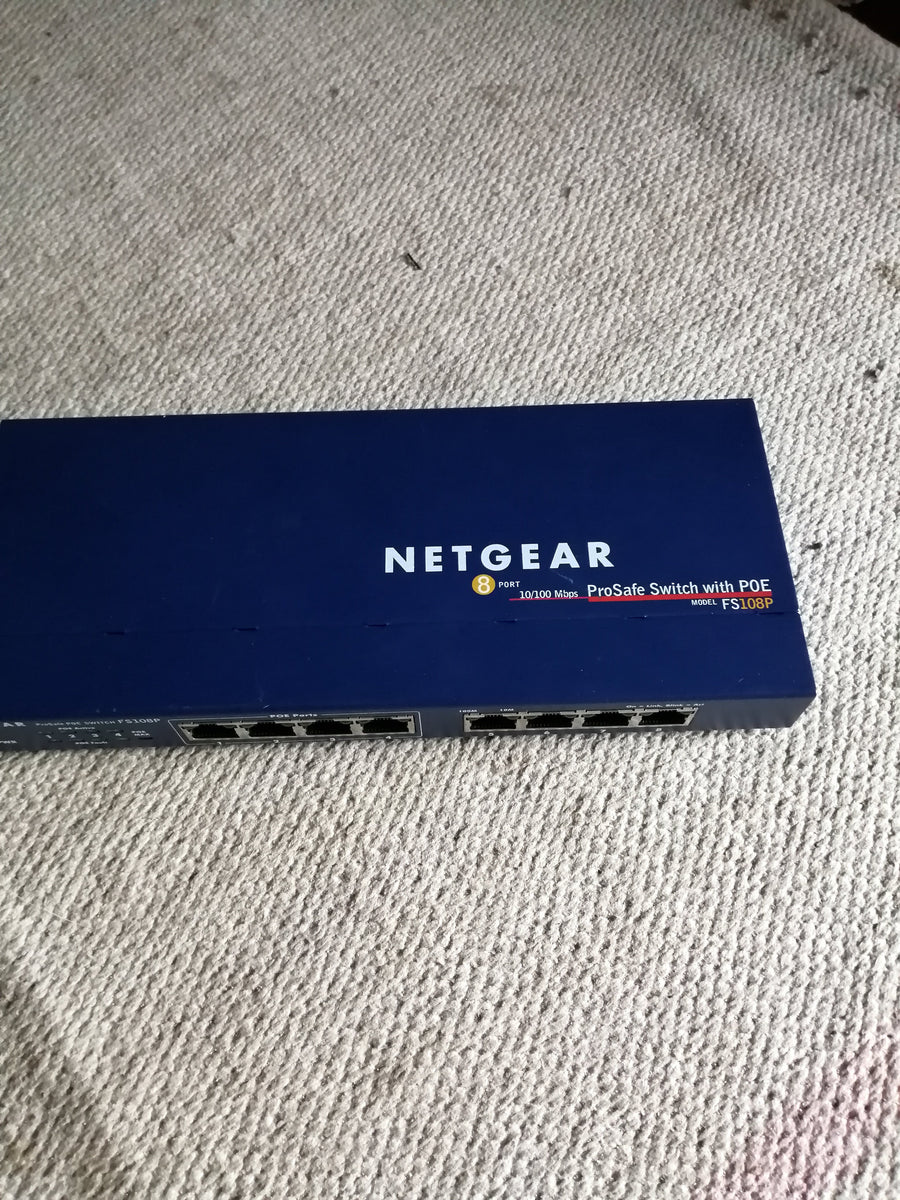 NETGEAR ETHERNET SWITCH 8PORT 10/100MBPS WITH POE NO PSU  ( FS108P  USED)
