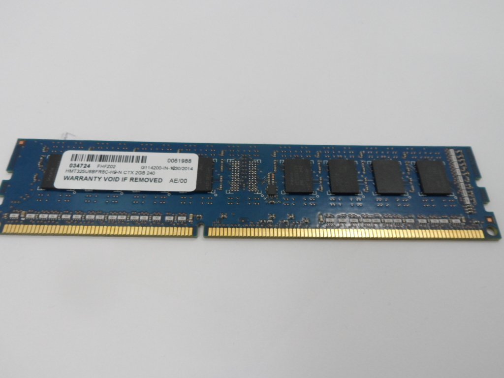 HMT325U6BFR8C-H9 - Hynix 2GB PC3-10600 DDR3-1333MHz non-ECC Unbuffered CL9 240-Pin DIMM Single Rank Memory Module - Refurbished