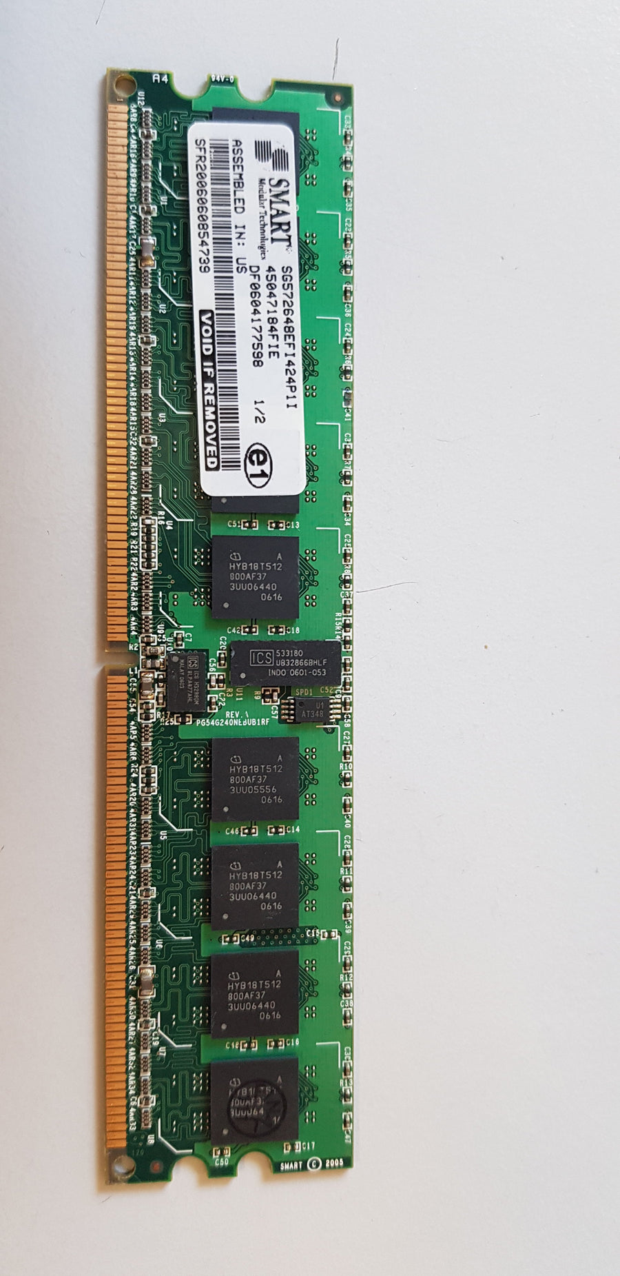 Smart 512MB PC4200 240Pin ECC Registered DDR2 DIMM Memory Module (SG572648EFI424P1I)