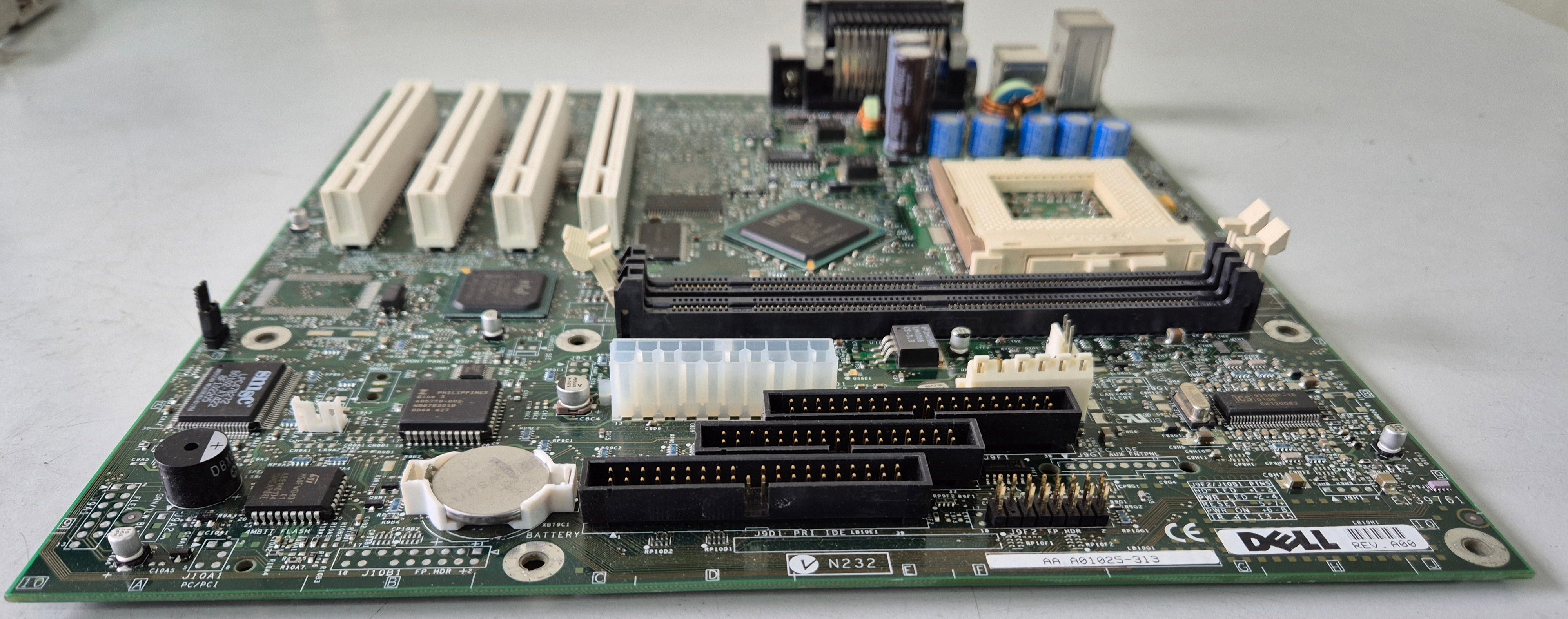 Dell Intel PGA370 4 PCI System Board ( A01025-313 A02456-001 ) USED