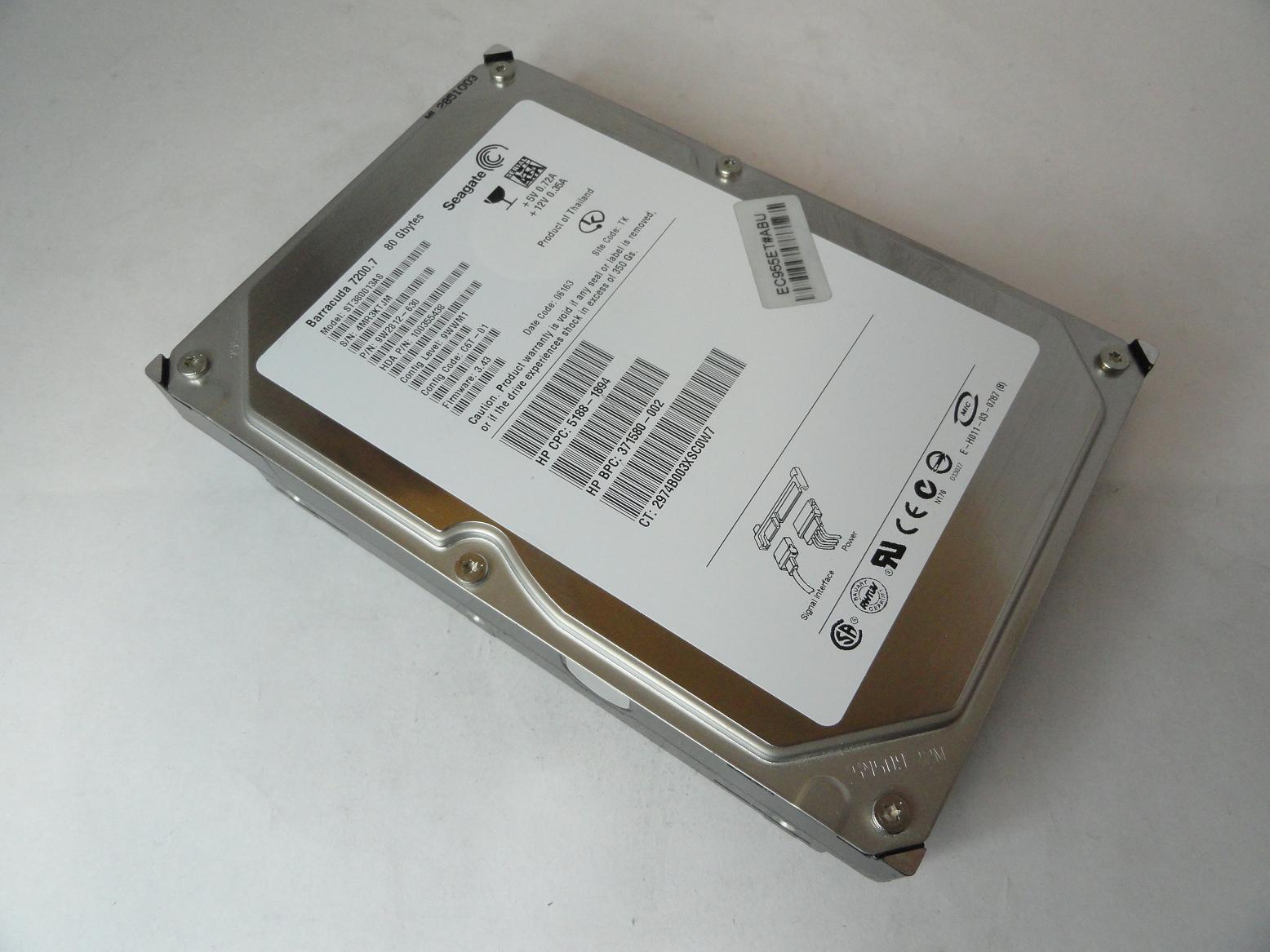 PR22991_9W2812-630_Seagate HP 80Gb SATA 7200rpm 3.5in HDD - Image3