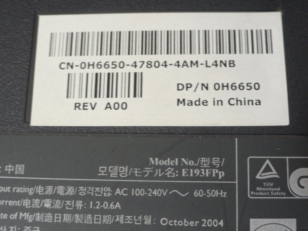PR11605_H6550_Dell 19" Active Matrix TFT LCD Monitor E193FPP - Image2