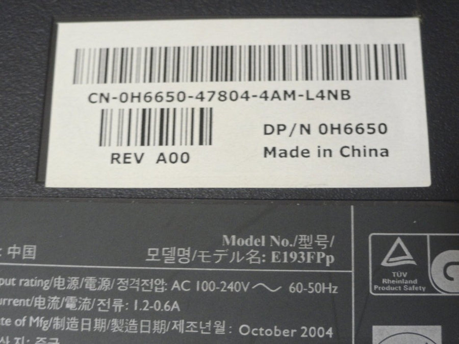 PR11605_H6550_Dell 19" Active Matrix TFT LCD Monitor E193FPP - Image2