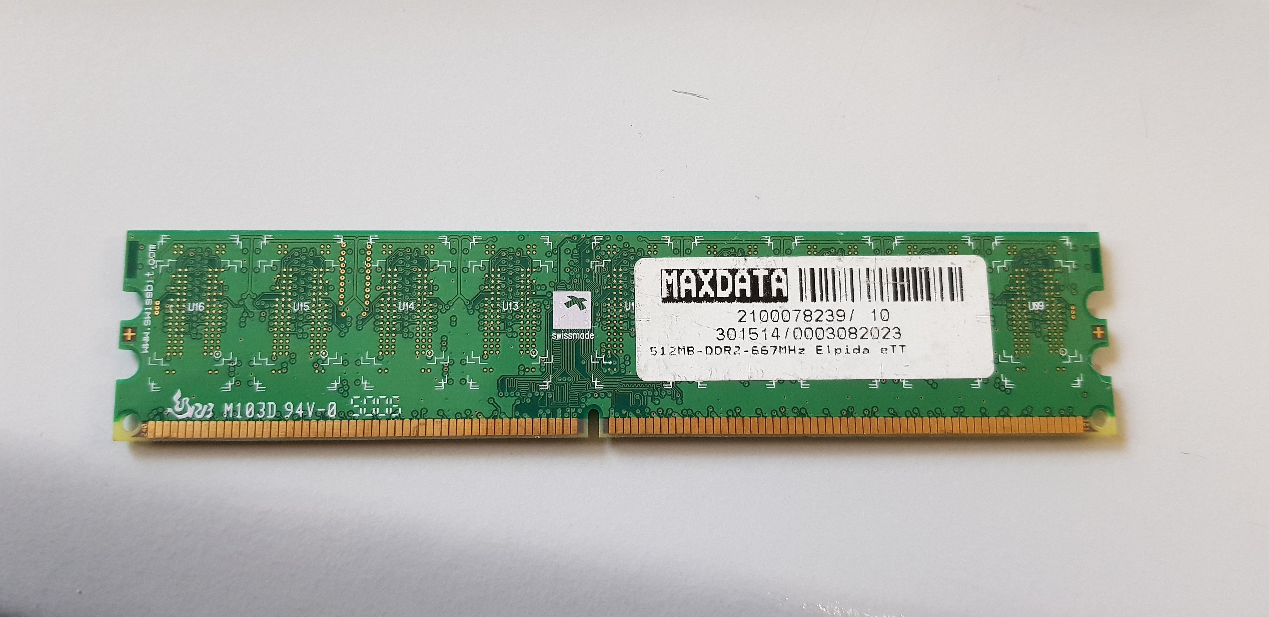 bit4ram 512MB 64x8 PC2-5300U 240Pin CL5 667MHz DDR2 UDIMM (BEU06464D4B71PE-30R)