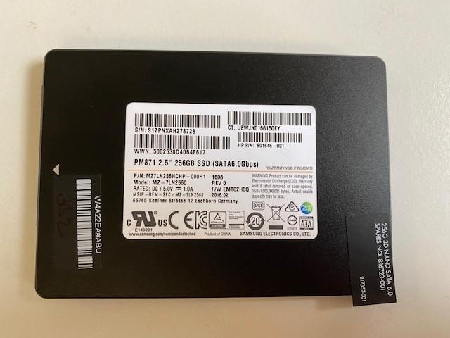 HP SAMSUNG MZ-7LN2560 PM871 2.5" 6GBPS 256GB SSD 816723-001  801646-001 MZ7LN256