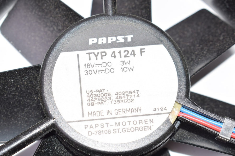 PAPST TYP 4124 F 18V 3W DC Brushless Cooling Fan ( 4124 F ) USED