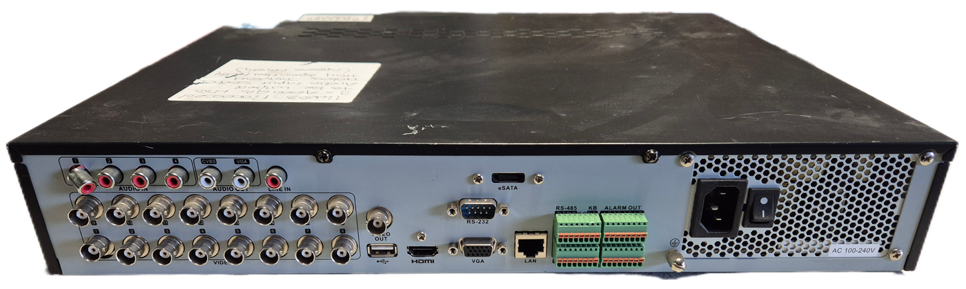 HIKVision 16 Channel Turbo HD DVR - 2x4TB HD - password reset - damaged connector - DVD requires new band ( DS-7316HQHI-SH ) USED