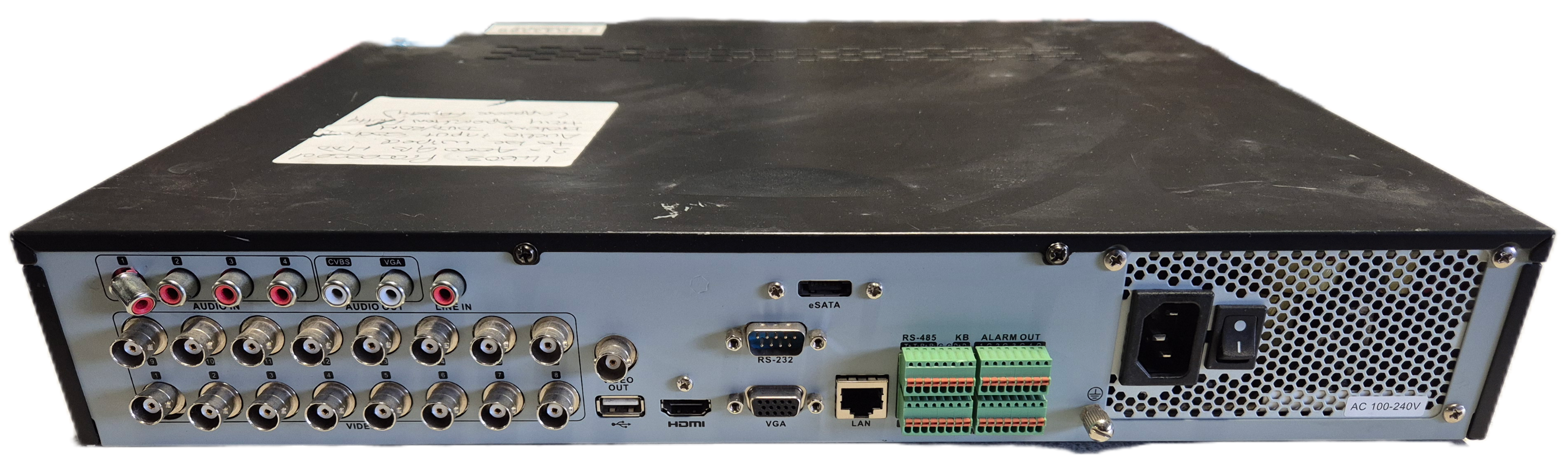 HIKVision 16 Channel Turbo HD DVR - 2x4TB HD - password reset - damaged connector - DVD requires new band ( DS-7316HQHI-SH ) USED