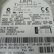 07N5139 - IBM Dell Travelstar 20Gb IDE 4200rpm 2.5in HDD - Refurbished