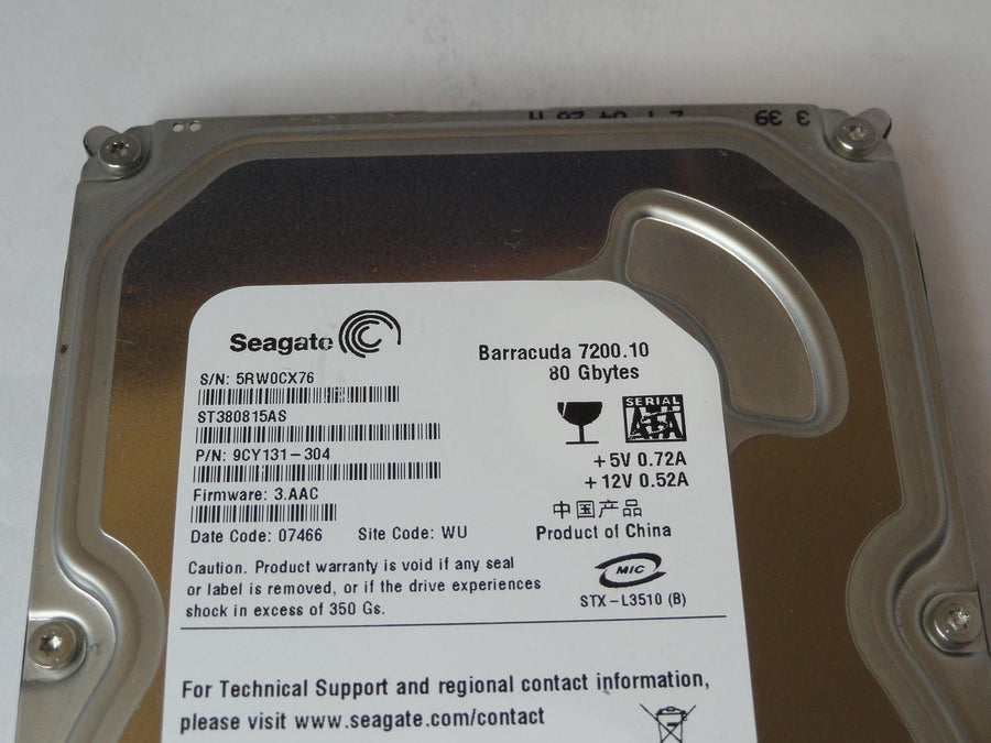 PR12158_9CY131-304_Seagate 80GB SATA 7200rpm 3.5in HDD - Image2