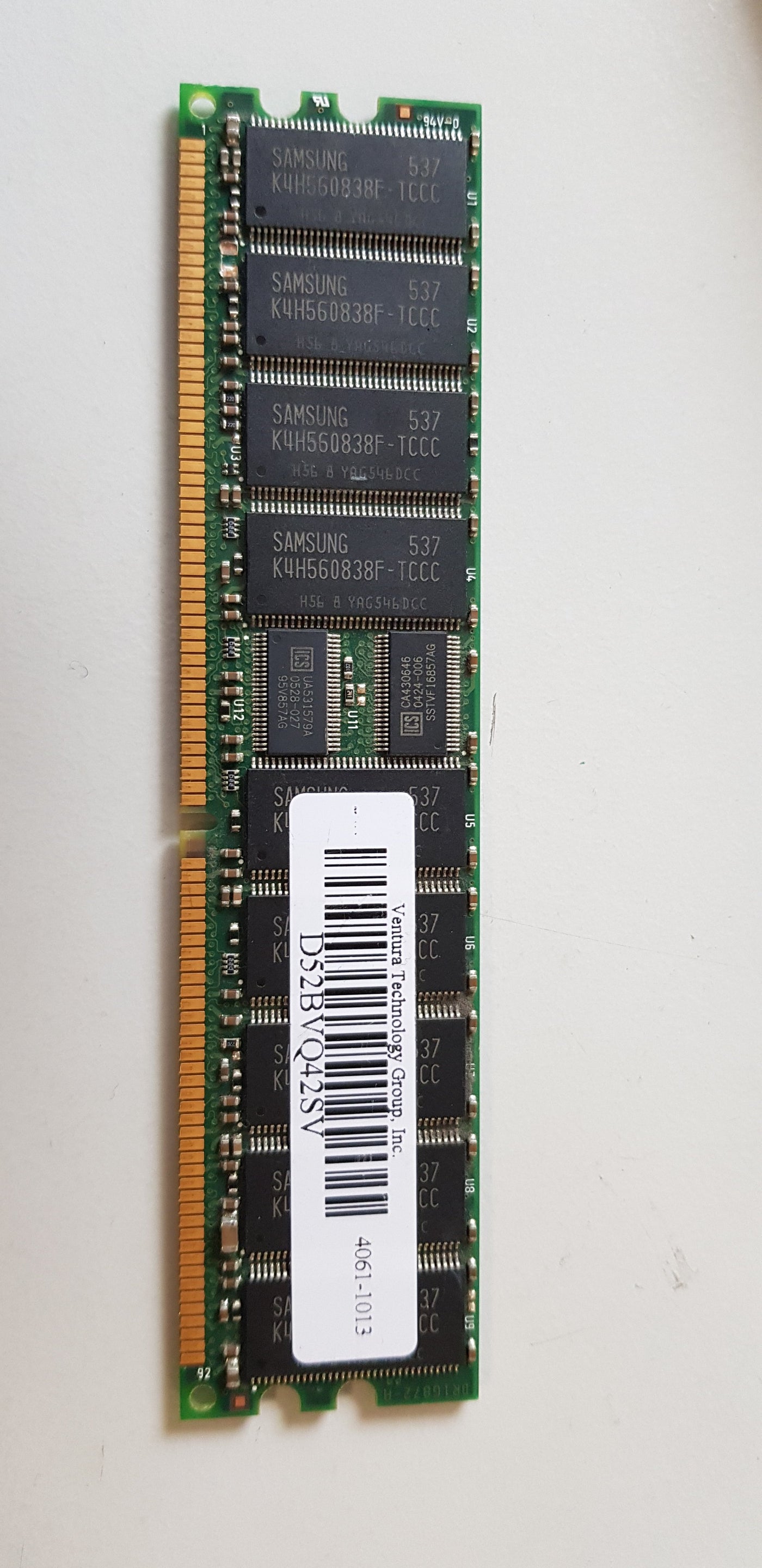 Ventura 512MB DDR Registered ECC PC-3200 400Mhz 2Rx8 DIMM Memory Module (D52BVQ42SV)