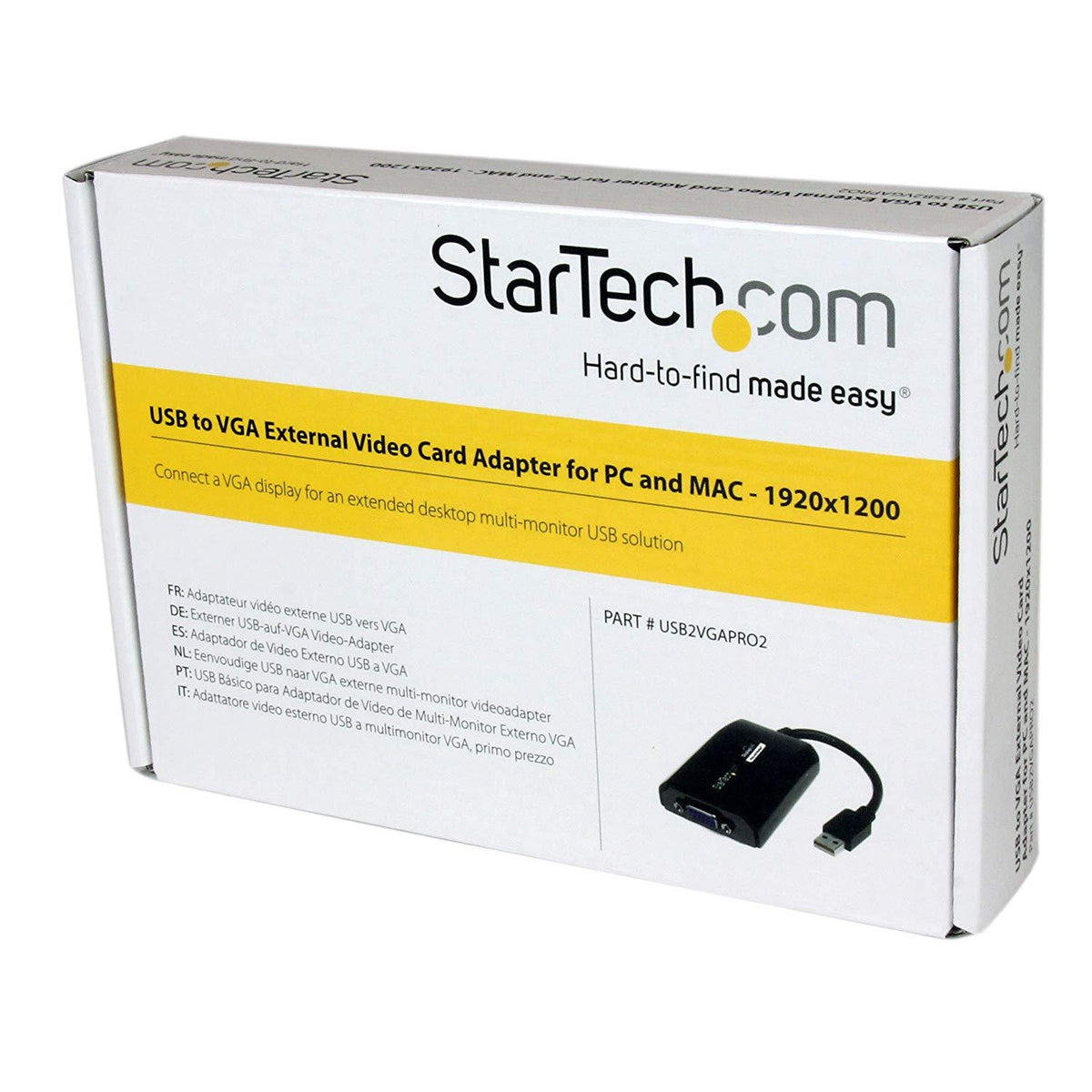 STARTECH USB to VGA Adapter External USB Video Graphics Card for PC and MAC 1920 x1200 (USB2VGAPR02 New)