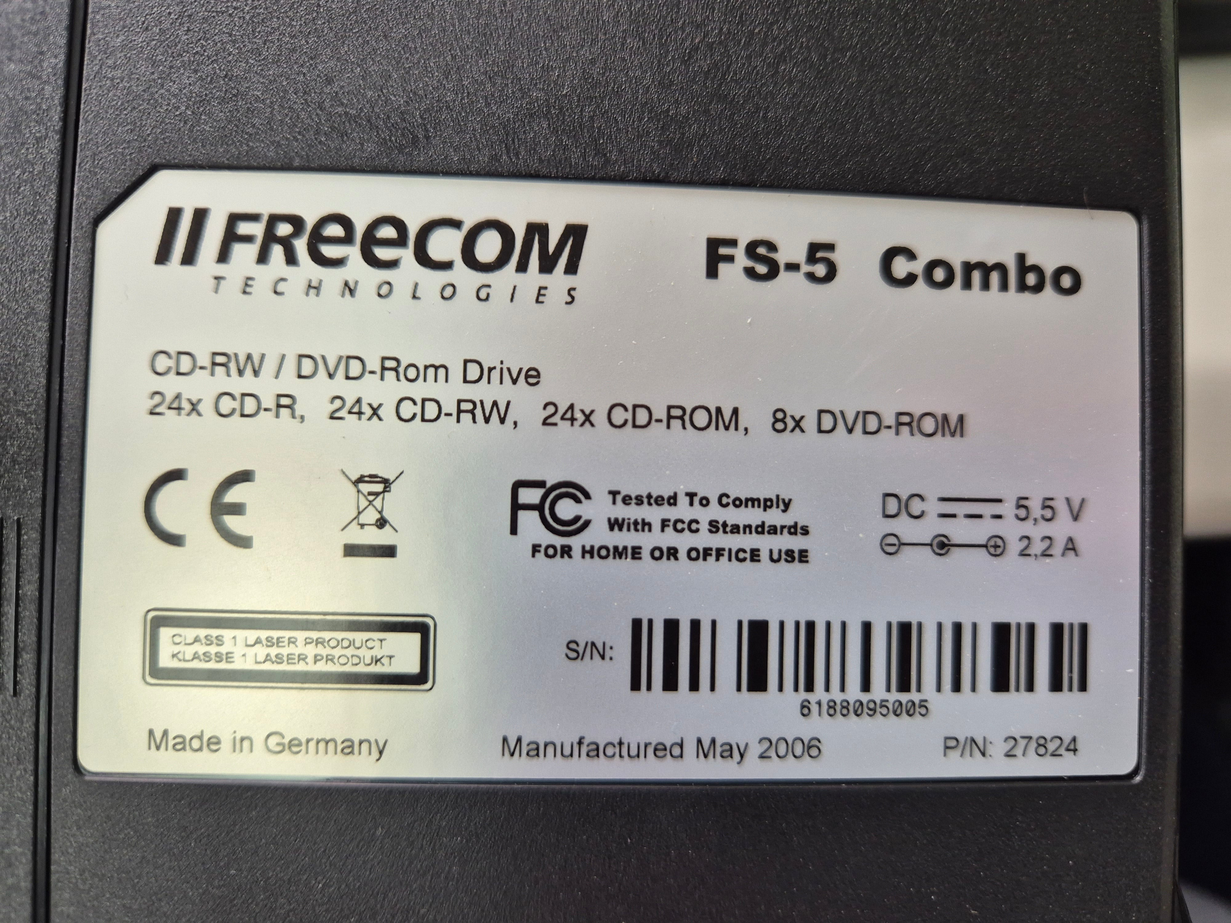 Freecom FS-5 External CD-RW/DVD Combo Drive ( 27824 ) NOB