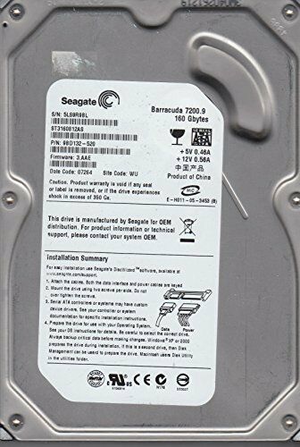 Seagate 160GB SATA 7200rpm 3.5in HDD ( ST3160812AS 9BD132-520 ) USED