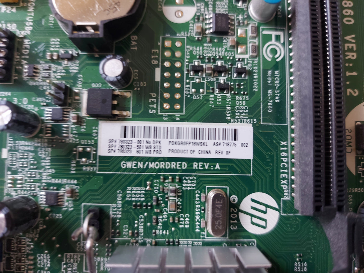 HP 400 G2 LGA1150 MT MS-7860 VER.1.2 Motherboard 780323-001 718775-002