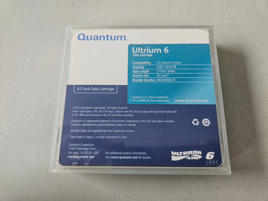 Quantum LTO Ultrium 6 0.5in Data Cartridge ( MR-L6MQN-01 ) NEW