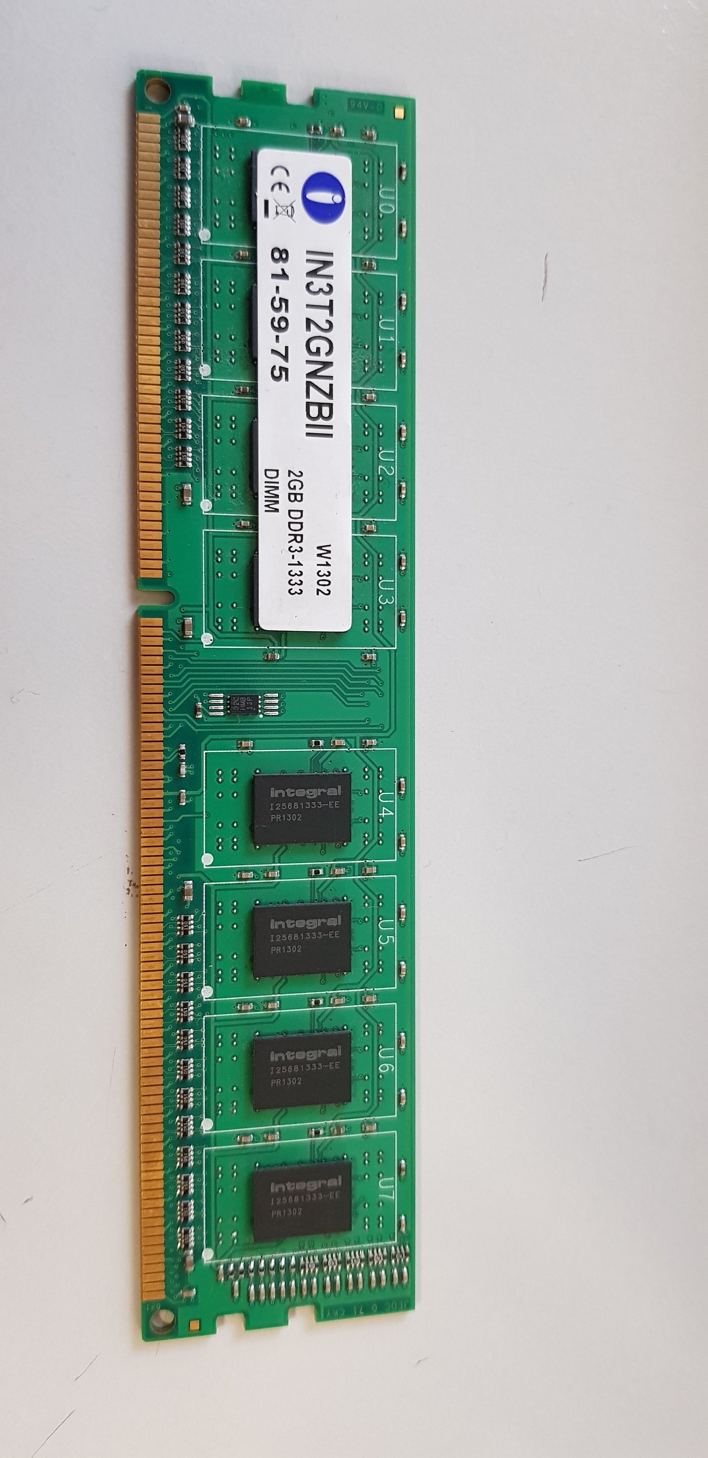 Integral 2GB PC3-10600U DDR3 1333MHz CL9 DIMM Desktop Memory ( IN3T2GNZBII ) REF