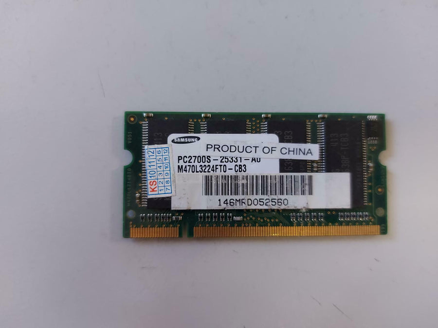 Samsung/HP 256MB PC2700 DDR 200p nonecc CL2.5 SODIMM M470L3224FT0-CB3 336577-001