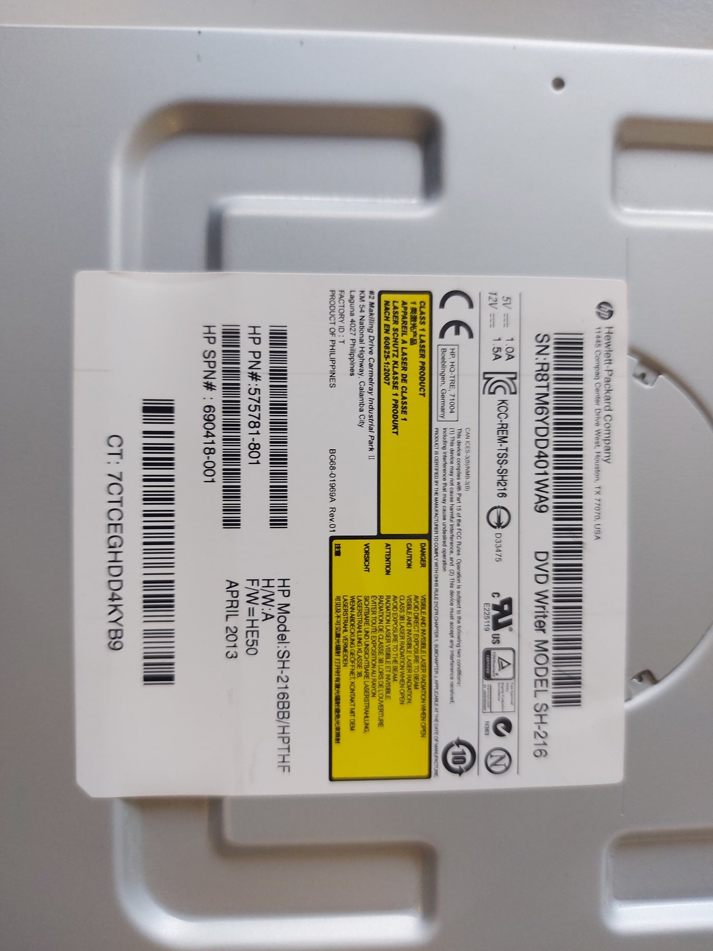 HP 48x/16x CD/DVD-RW SATA Combo SuperMulti Optical Drive SH-216 575781-801