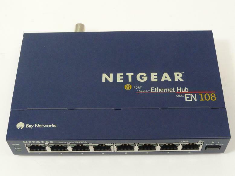Netgear 8 Port 10Base-T Ethernet Hub with PSU ( EN108 ) REF