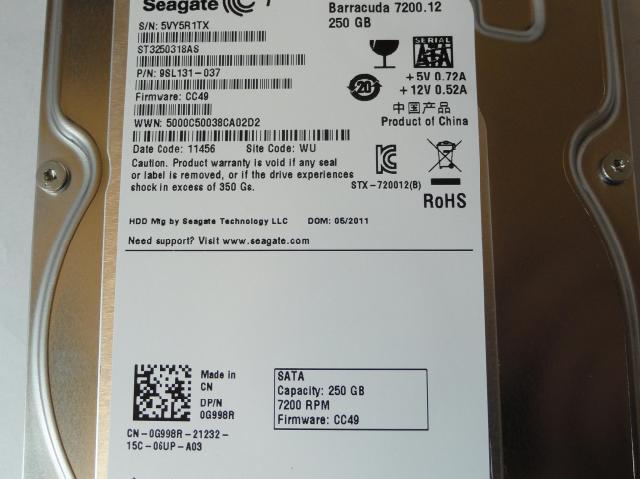 PR22381_9SL131-037_Seagate Dell 250GB SATA 7200rpm 3.5in HDD - Image3