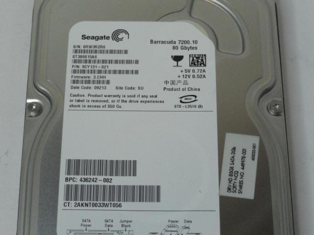 PR24755_9CY131-021_Seagate HP 80GB SATA 7200rpm 3.5in HDD - Image3