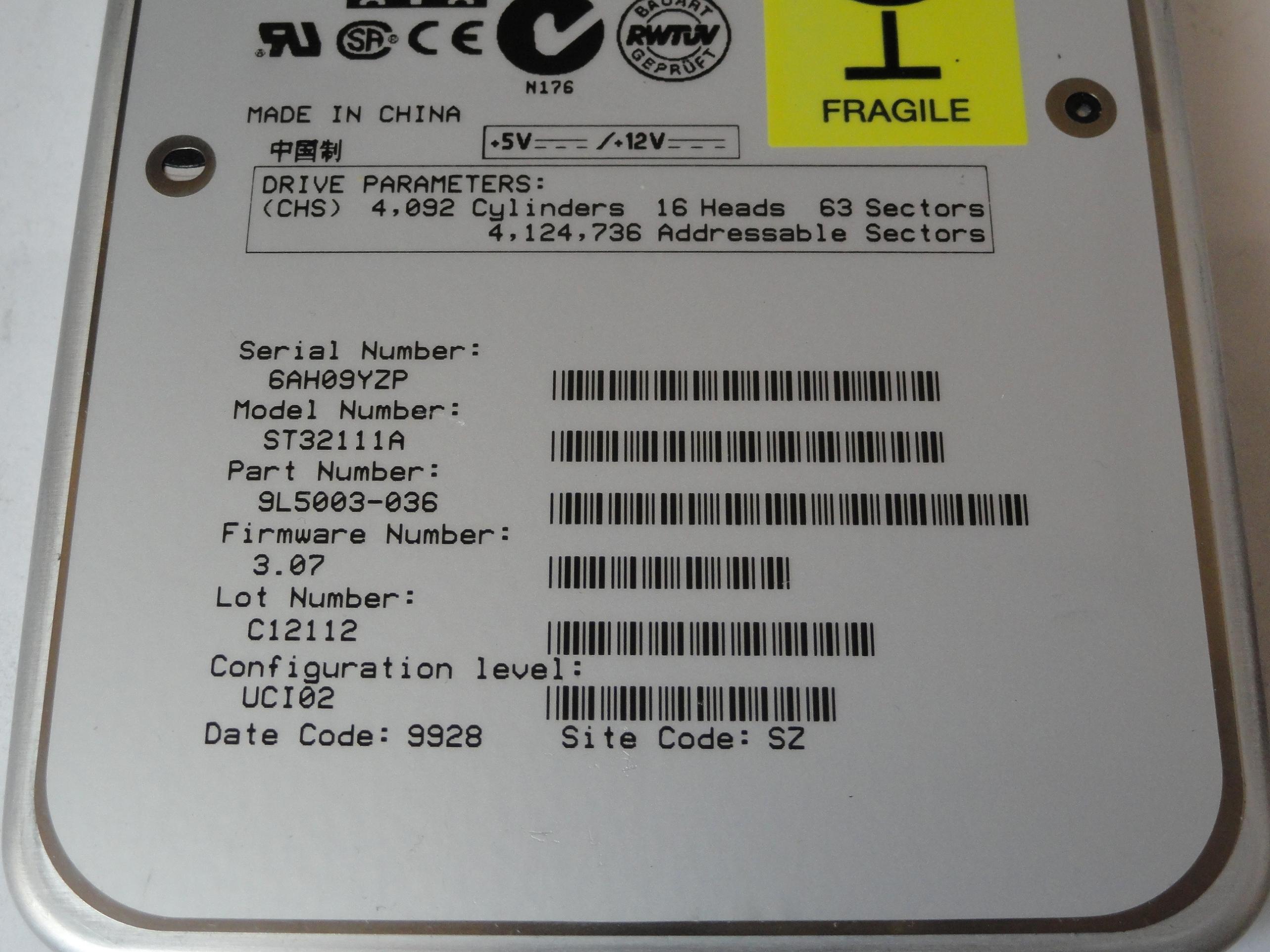 PR21511_9L5003-036_Seagate 2.1Gb IDE 4500rpm 3.5in HDD - Image2